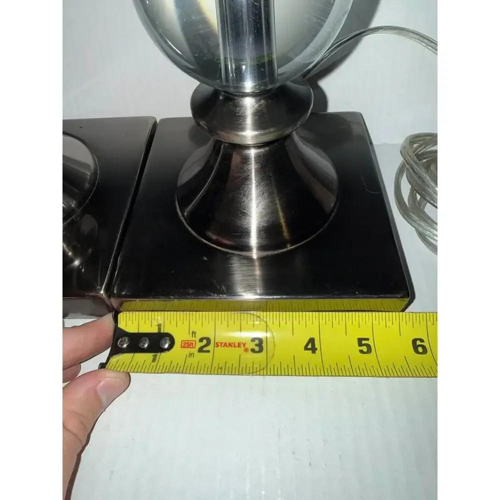 Vintage Art Deco Lamp, Clear Glass 3 Ball Lamp, Boho Table Lamp